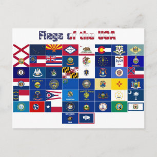 Postcard "Flags of the USA"