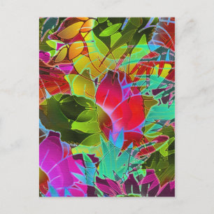 Postcard Floral Abstract Artwork