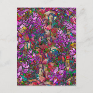 Postcard Floral Abstract Stained Glass