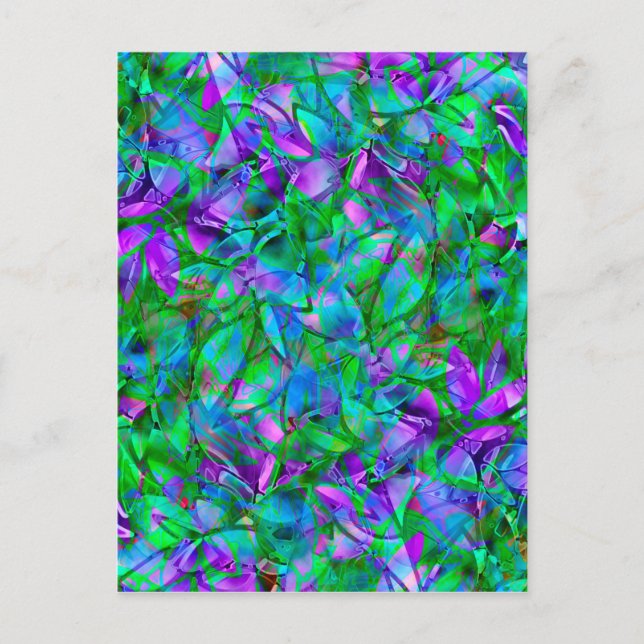 Postcard Floral Abstract Stained Glass (Front)