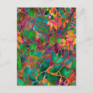 Postcard Floral Abstract Stained Glass