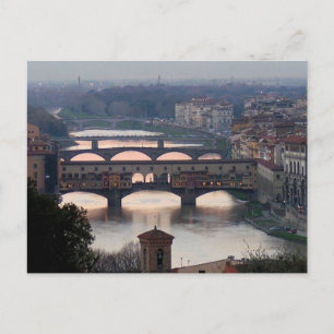Postcard Florence Bridges, Italy