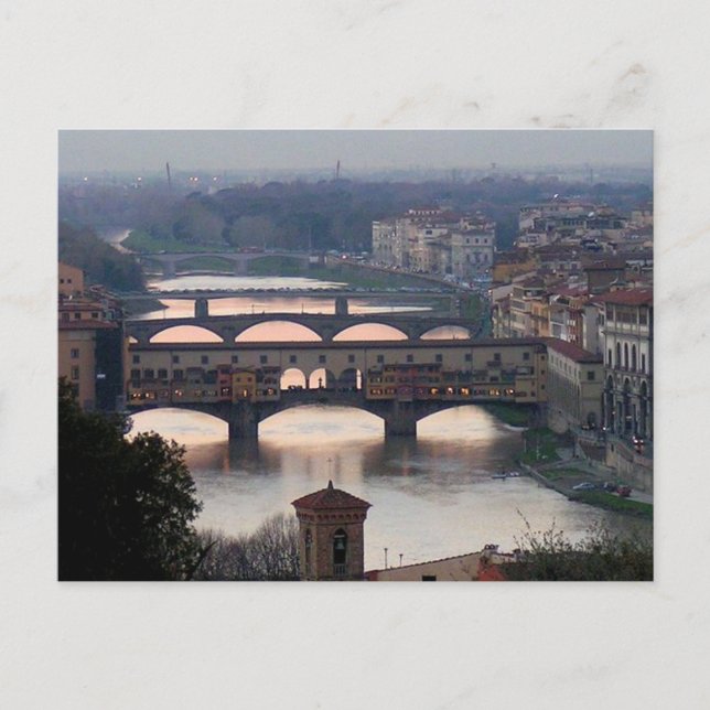 Postcard Florence Bridges, Italy (Front)