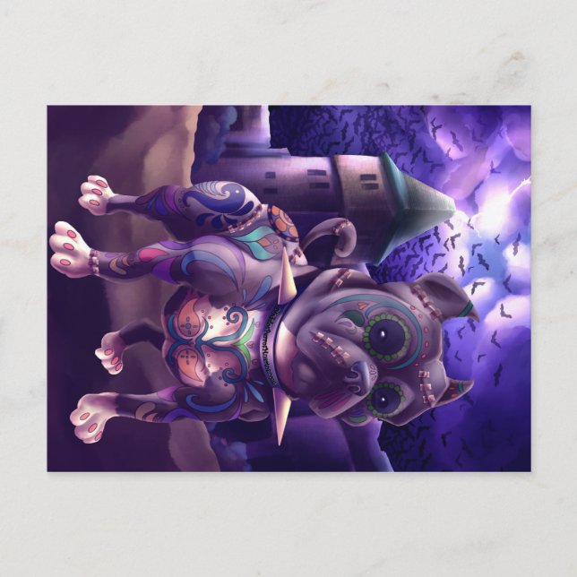 Postcard Franky The Pitbull Frankenstein (Front)