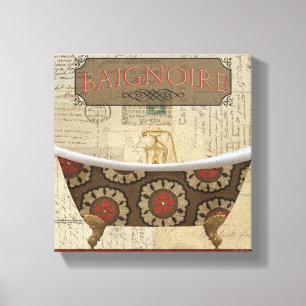 Postcard French Bathroom Canvas Print
