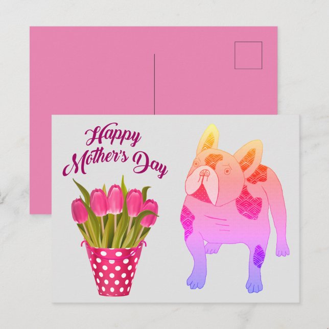 postcard French Bulldog Mother's Day (Front/Back)