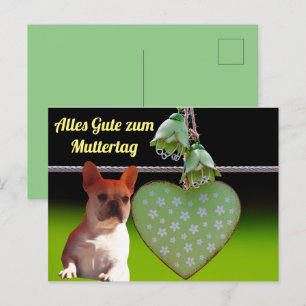 postcard French Bulldog Mother's Day
