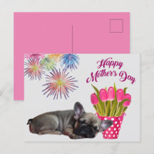 postcard French Bulldog Mother's Day