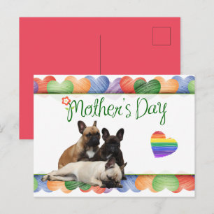 postcard French Bulldog Mother's Day