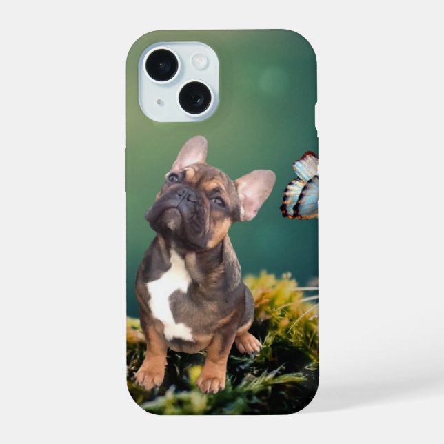 postcard French Bulldogge iPhone 15 Case (Back)