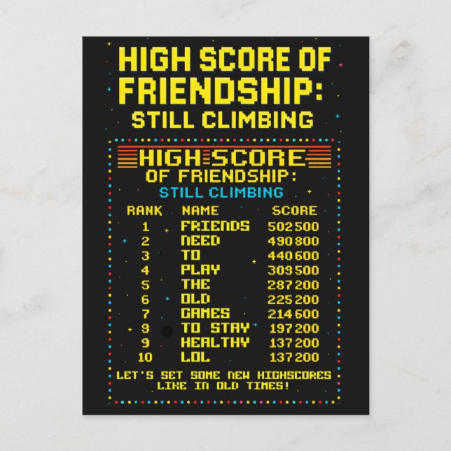 Postcard 'Friendship Highscore' (Front)