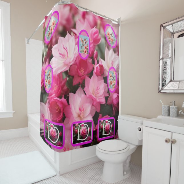  Postcard from Hawaii Giant Flowers Shower Curtain (In Situ)