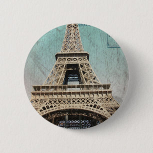 Postcard From Paris EIffel Tower 6 Cm Round Badge