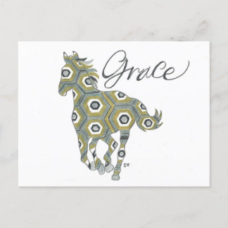 Postcard Geometric Grace Horse by Sherry Jarvis