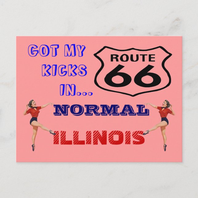Postcard Get Your Kicks On Route 66 - Road Trip PC (Front)