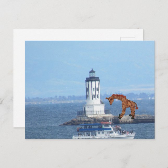 Postcard - Giraffe at LA Harbour Light (Front/Back)