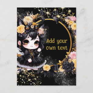 POSTCARD   Goth Girls Kawaii Chibi Cute Custom