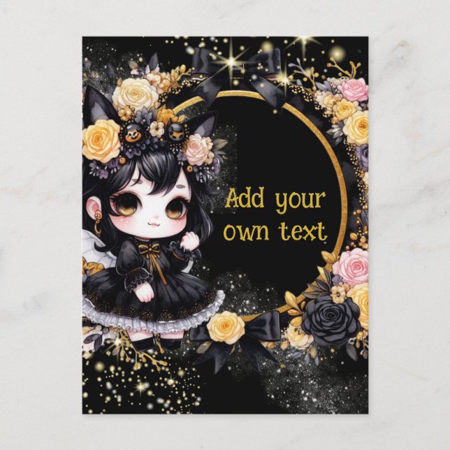 POSTCARD | Goth Girls Kawaii Chibi Cute Custom (Front)