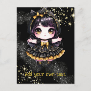 POSTCARD Goth Girls Kawaii Chibi Cute Custom