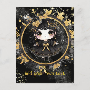 POSTCARD   Goth Girls Kawaii Chibi Cute Custom