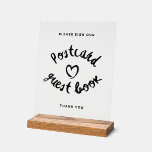 Postcard Guestbook Wedding Acrylic Sign