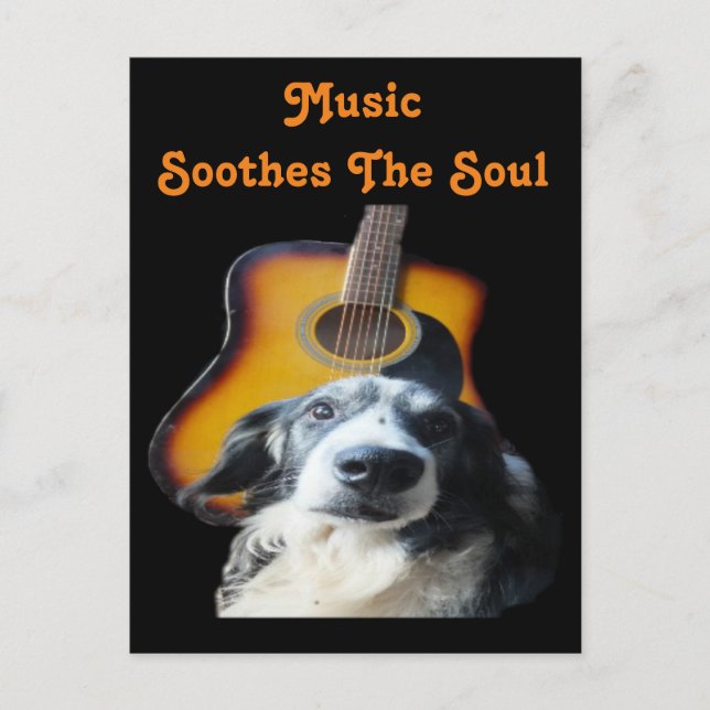 Postcard Guitar Dog (Front)