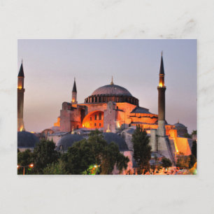 Postcard Hagia Sophia, Istanbul at dusk