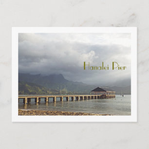 postcard, "HANALEI PIER WITH CLOUDS OVERHEAD" Postcard
