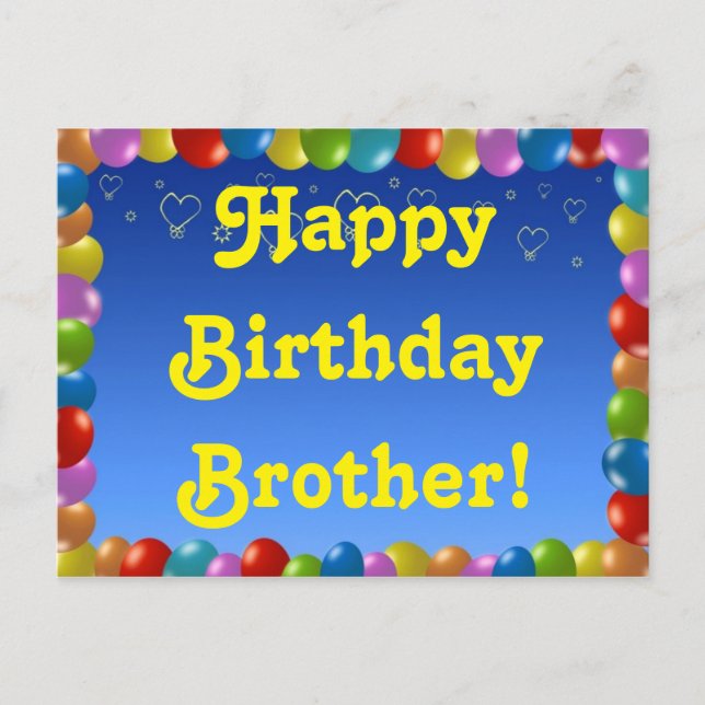 Postcard Happy Birthday Brother (Front)