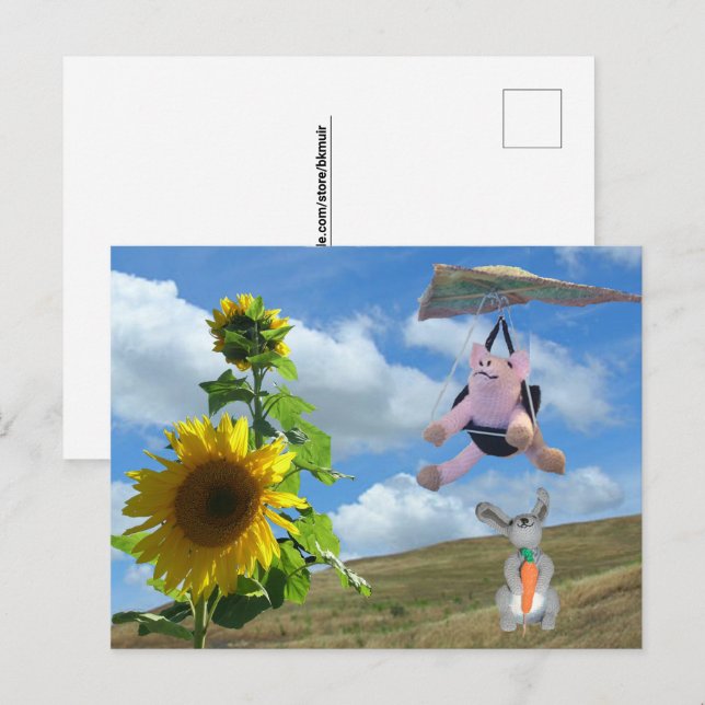 Postcard - Happy Friends on Hill (Front/Back)
