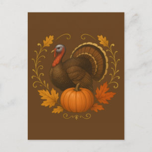 Postcard - Happy Thanksgiving Turkey Design