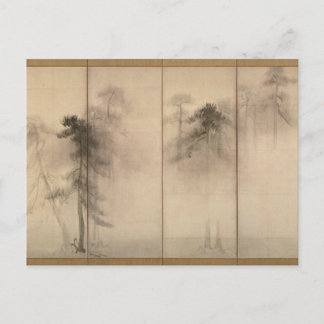 Postcard Hasegawa Tohaku Pine Trees 16th century (Front)