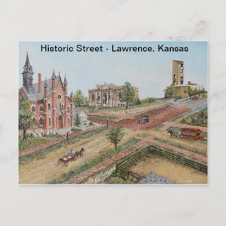 Postcard - Historic Street: Lawrence, Kansas
