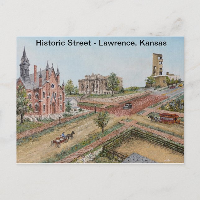 Postcard - Historic Street: Lawrence, Kansas (Front)