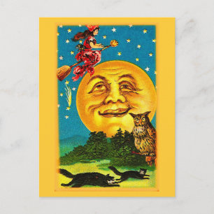 Postcard-Holiday Art-Vintage Halloween 2 Holiday Postcard