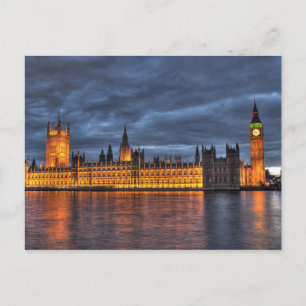 Postcard Houses of Parliament/Big Ben, London UK