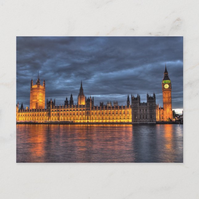 Postcard Houses of Parliament/Big Ben, London UK (Front)