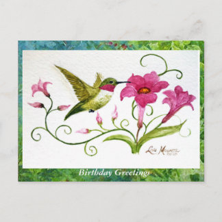 Postcard Hummingbird Greeting Card