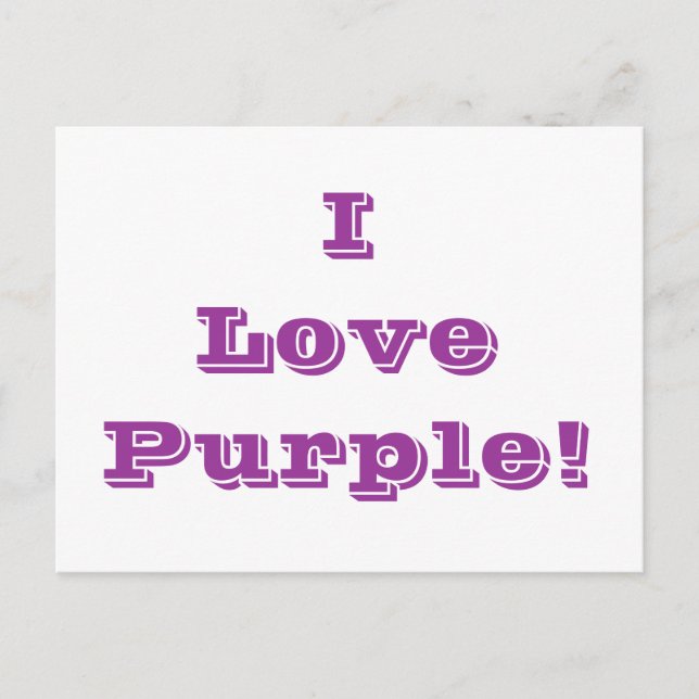 Postcard I Love Purple (Front)