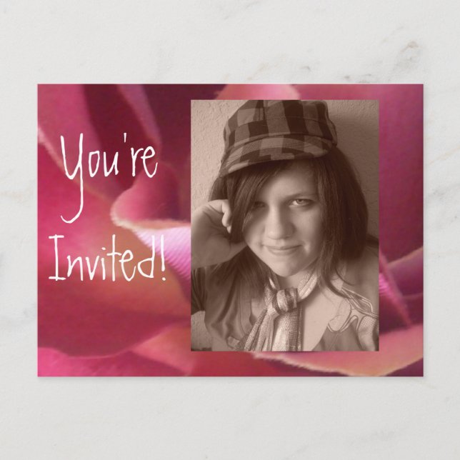 Postcard Invitations Add YOUR photo Birthday/any (Front)