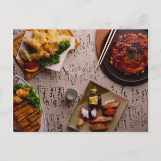 POSTCARD JAPANESE  FOOD FEAST