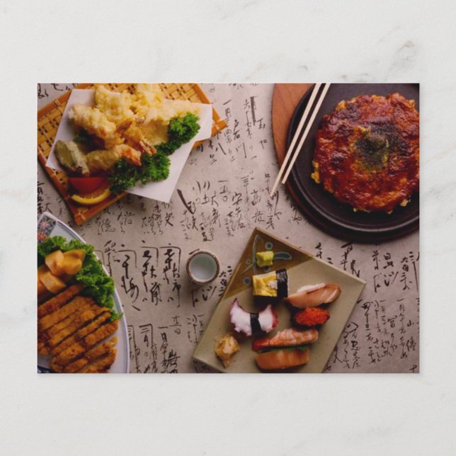POSTCARD JAPANESE  FOOD FEAST (Front)