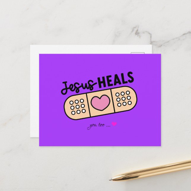Postcard Jesus heals today - you too (Front/Back In Situ)