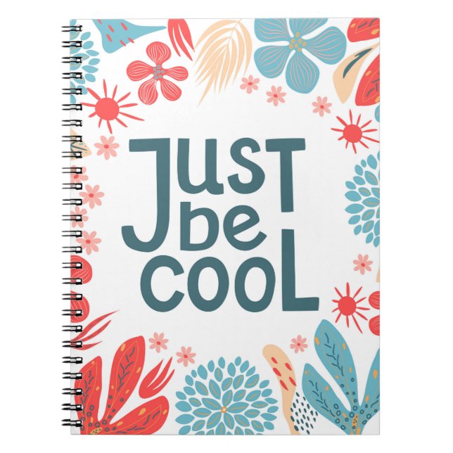 Postcard, just be cool, motivating quote, letterin notebook (Front)