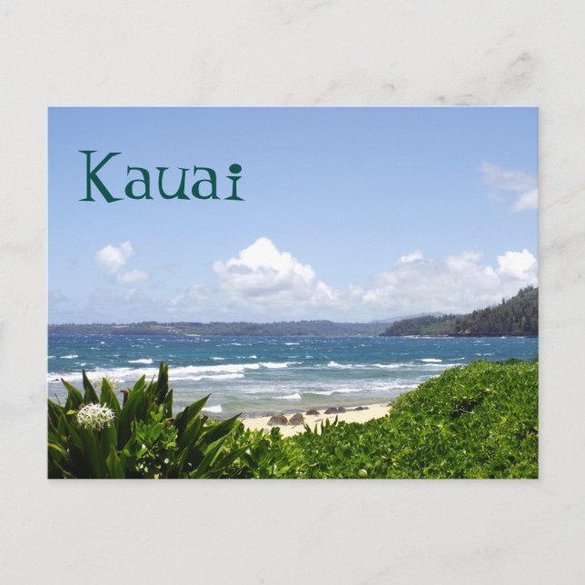 POSTCARD, KAUAI/WAVES ROLLING IN TO SHORE  POSTCARD (Front)