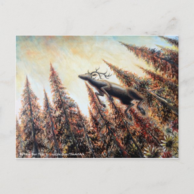 Postcard- Leaping Deer Postcard (Front)