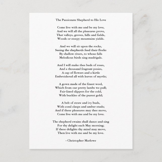 Postcard-Love Art-Love Poem 9 Postcard (Front)