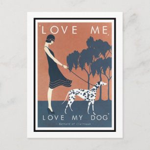 Postcard - Love Me, Love My Dog Bernard Clairvaux