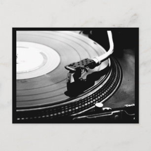 Postcard-Love the Arts-Record Player Postcard