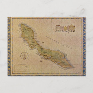 Postcard Map of Curacao